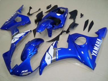 Yamaha YZF R6 Motorrad Verkleidung 2003-2004 - Blau Weiss OEM Stil