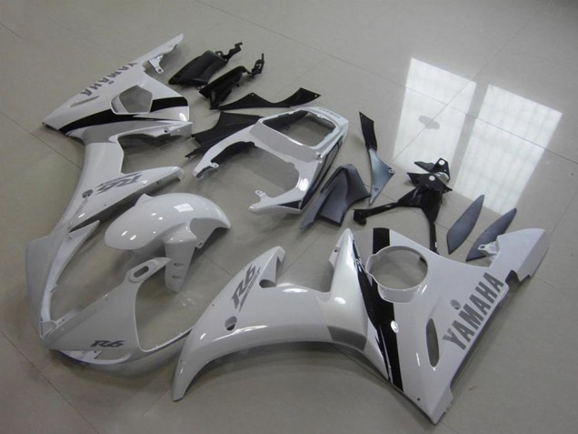 Yamaha YZF R6 Motorrad Verkleidung Kit 2003-2004 - Weiss Glanzendes Schwarz