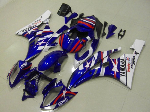 Yamaha YZF R6 Motorrad Verkleidung 2006-2007 - Weiss Blau Rot Motul Michelin