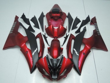 Yamaha YZF R6 Motorrad Verkleidung 2008-2016 - Rot Matt Schwarz
