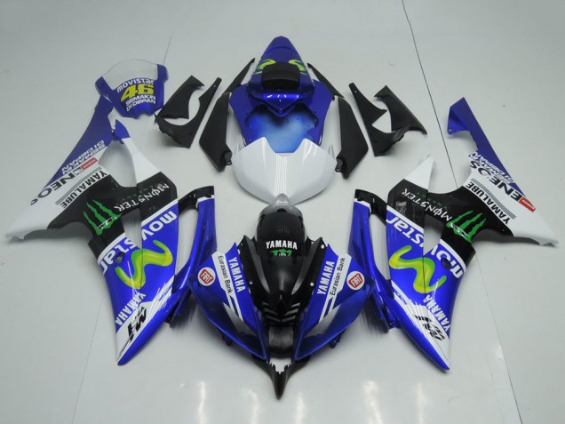 Yamaha YZF R6 Motorrad Verkleidung 2008-2016 - Blau Weiss Glanzendes Schwarz Grun Monster MoviStar Yamalube ENEOS
