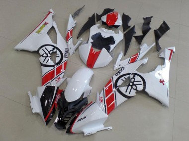 Yamaha YZF R6 Motorrad Verkleidungen Kit 2008-2016 - Weiss Rot Glanzendes Schwarz