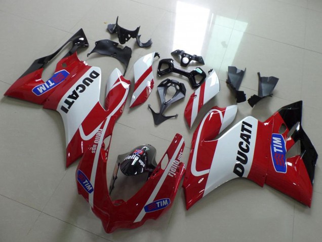Ducati 1199 Motorrad Verkleidung 2011-2014 - Weiss Rot Tim