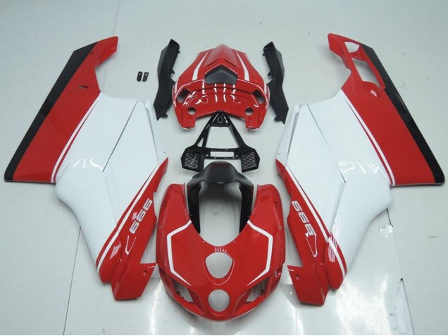 Ducati 999 Motorrad Verkleidung 2005-2006 - Weiss Rot Glanzendes Schwarz