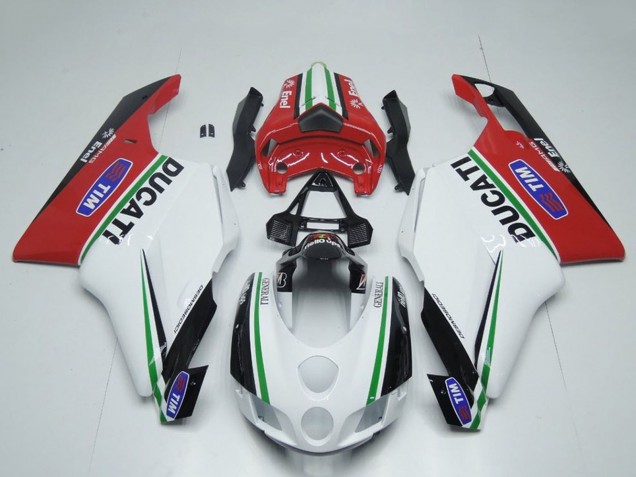 Ducati 749 999 Motorrad Verkleidung 2005-2006 - Weiss Rot Grun Glanzendes Schwarz Enel Generali Tim