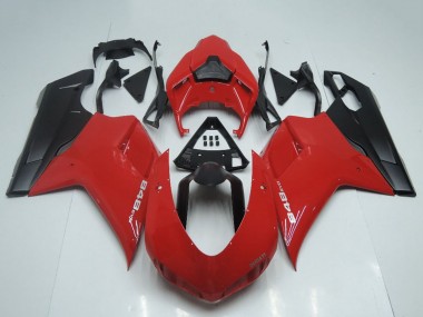 Ducati 848 Motorrad Verkleidung 2007-2014 - Rot Matt Schwarz OEM Stil