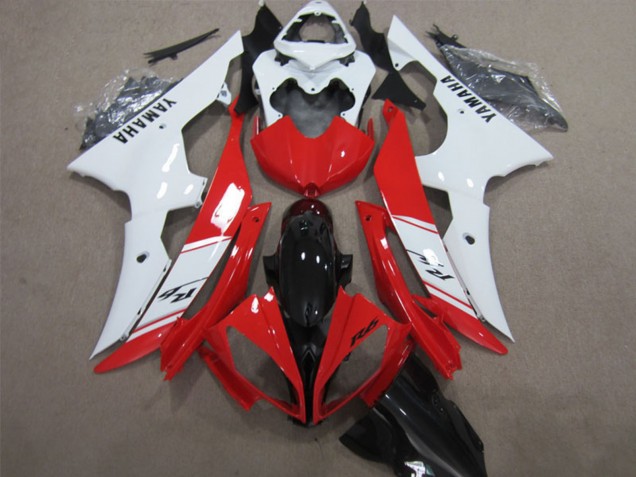 Yamaha YZF R6 Abs Verkleidungen 2008-2016 - Weiss Rot Glanzendes Schwarz
