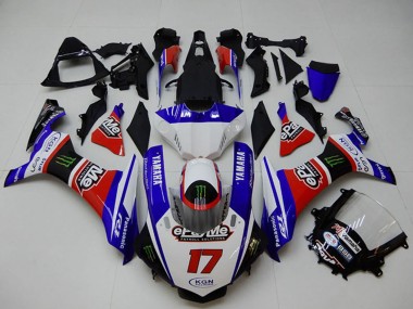 Yamaha YZF R1 Motorrad Verkleidung 2015-2019 - Weiss Blau Rot Schwarz Grun Monster