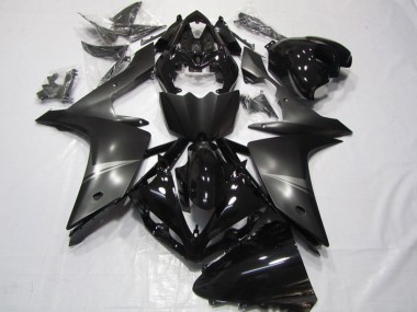 Yamaha YZF R1 Motorrad Verkleidung 2007-2008 - Glanzendes Schwarz Matt Schwarz