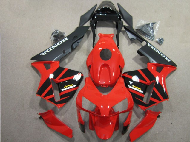 Honda CBR600RR Motorrad Verkleidung 2003-2004 - Rot Glanzendes Schwarz Matt Schwarz