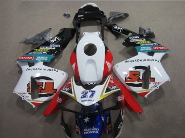 Honda CBR600RR Motorrad Verkleidung 2005-2006 - Weiss Rot Blau Glanzendes Schwarz Stern Lee 27