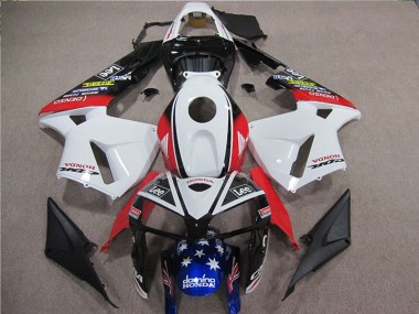 Honda CBR600RR Motorrad Verkleidung 2005-2006 - Weiss Rot Blau Schwarz Stern Lee