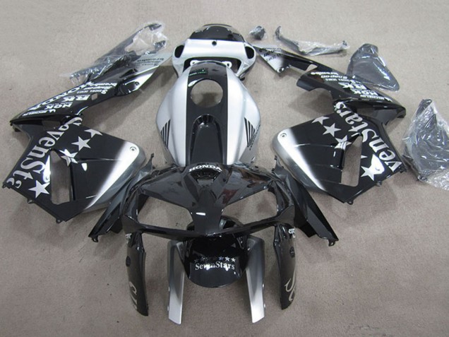Honda CBR600RR Motorrad Verkleidung 2005-2006 - Glanzendes Schwarz Silber SevenStars