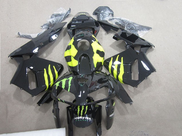 Honda CBR600RR Motorrad Verkleidung 2005-2006 - Glanzendes Schwarz Grun Monster