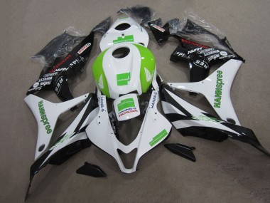 Honda CBR600RR Motorrad Verkleidung Kit 2007-2008 - Weiss Grun Glanzendes Schwarz Hannspree