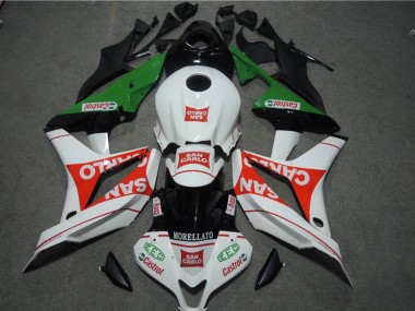 Honda CBR600RR Motorrad Verkleidung 2007-2008 - Weiss Rot Grun San Carlo