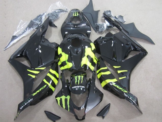 Honda CBR600RR Motorrad Verkleidung 2009-2012 - Glanzendes Schwarz Gelb Monster