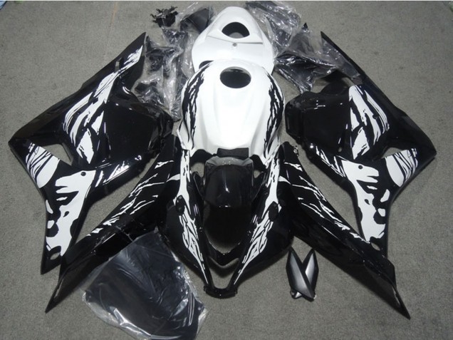 Honda CBR600RR Motorrad Verkleidung 2009-2012 - Weiss Glanzendes Schwarz