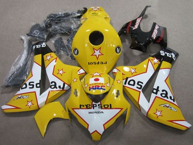 Honda CBR1000RR Motorrad Verkleidung 2008-2011 - Gelb Weiss Glanzendes Schwarz Stern Repsol HRC