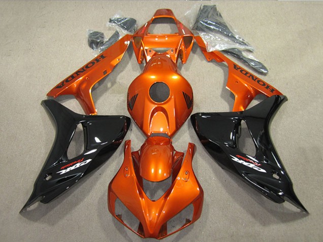 Honda CBR1000RR Motorrad Verkleidung 2006-2007 - Orange Glanzendes Schwarz