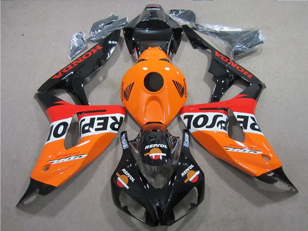 Honda CBR1000RR Motorrad Verkleidung 2006-2007 - Orange Weiss Rot Glanzendes Schwarz Repsol