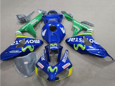 Honda CBR1000RR Motorrad Verkleidung 2006-2007 - Blau Grun Gelb MoviStar Castrol