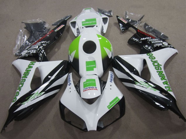 Honda CBR1000RR Motorrad Verkleidung 2006-2007 - Weiss Grun Glanzendes Schwarz Hannspree
