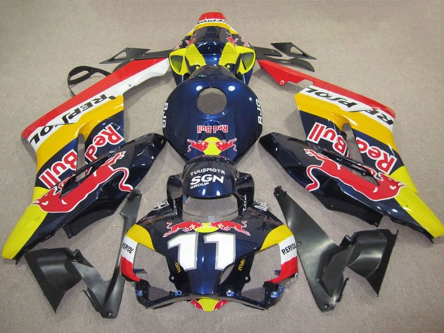 Honda CBR1000RR Motorrad Verkleidung 2004-2005 - Gelb Blau Weiss Red Bull Repsol 11