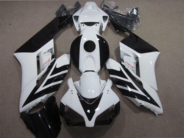 Honda CBR1000RR Motorrad Verkleidung 2004-2005 - Weiss Glanzendes Schwarz Streifen