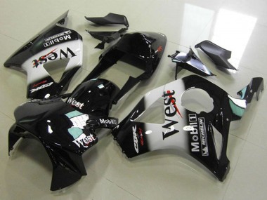 Honda CBR900RR 954 Motorrad Verkleidung 2002-2003 - Glanzendes Schwarz Weiss West