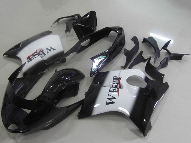 Honda CBR1100XX Blackbird Abs Motorrad Verkleidungen 1996-2007 - Glanzendes Schwarz Weiss West