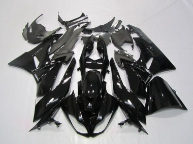 Kawasaki ZX6R Motorrad Verkleidung 2009-2012 - Glanzendes Schwarz