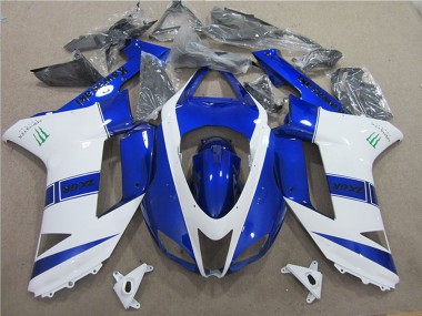 Kawasaki ZX6R Motorrad Verkleidung 2007-2008 - Blau Weiss Monster