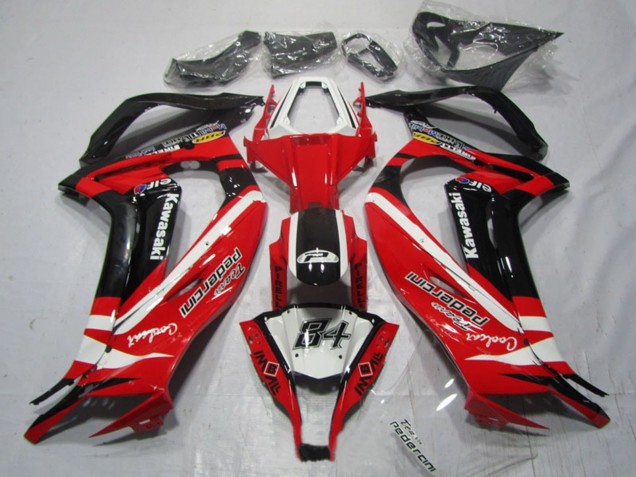 Kawasaki ZX10R Motorrad Verkleidung 2011-2015 - Weiss Rot Schwarz Pedercini