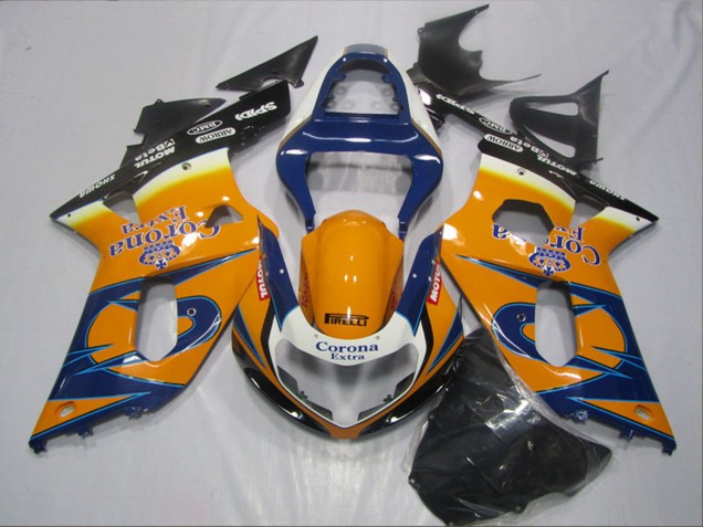 Suzuki GSXR 600 Motorrad Verkleidung 2001-2003 - Orange Blau Schwarz Corona Extra