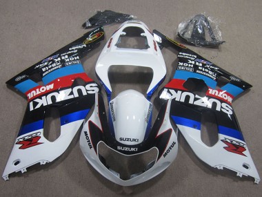 Suzuki GSXR 600 Motorrad Verkleidung 2001-2003 - Weiss Blau Rot Schwarz Motul