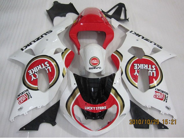 Suzuki GSXR 600 Motorrad Verkleidung 2001-2003 - Weiss Rot Lucky Strike