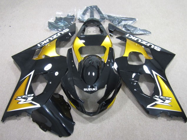 Suzuki GSXR 600 Motorrad Verkleidung 2004-2005 - Glanzendes Schwarz Gelb