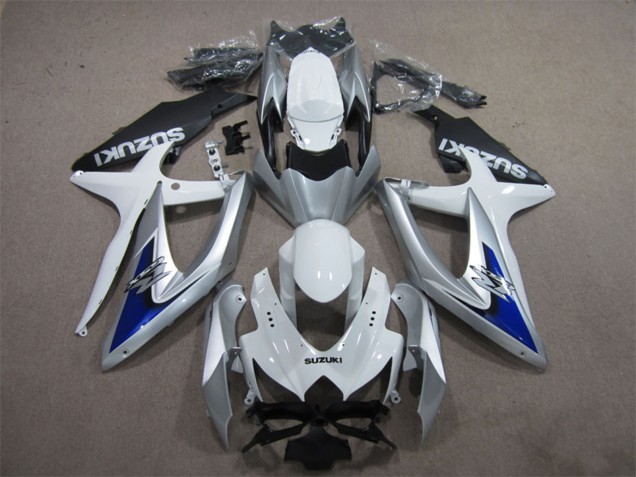 Suzuki GSXR 600 Motorrad Verkleidung 2008-2010 - Silber Weiss Blau Schwarz