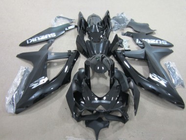 Suzuki GSXR 600 Motorrad Verkleidung 2008-2010 - Glanzendes Schwarz Weiss
