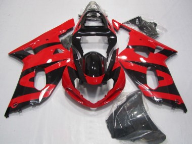 Suzuki GSXR 750 Motorrad Verkleidung 2001-2003 - Rot Glanzendes Schwarz