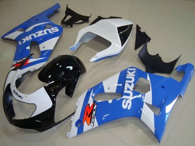Suzuki GSXR 750 Motorrad Verkleidung 2001-2003 - Weiss Blau Glanzendes Schwarz