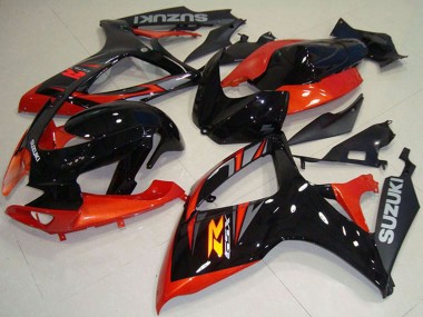 Suzuki GSXR 750 Motorrad Verkleidung 2006-2007 - Orange Glanzendes Schwarz