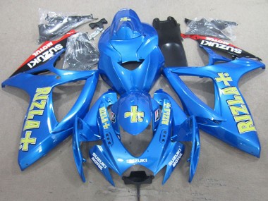 Suzuki GSXR 750 Motorrad Verkleidung 2006-2007 - Blau Rot Schwarz Gold Rizla