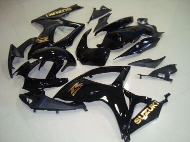 Suzuki GSXR 750 Motorrad Verkleidung 2006-2007 - Glanzendes Schwarz Gold Aufkleber
