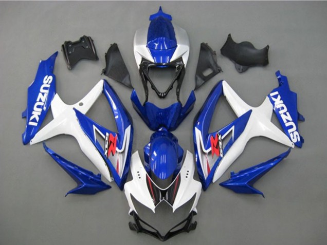 Suzuki GSXR 750 Motorrad Verkleidung 2008-2010 - Weiss Silber Blau Schwarz