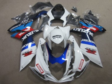 Suzuki GSXR 750 Motorrad Verkleidung 2011-2024 - Weiss Blau Motul