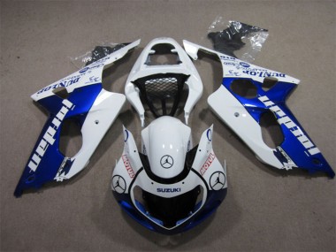 Suzuki GSXR 1000 Motorrad Verkleidung 2000-2002 - Weiss Blau Jordan Motul