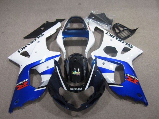 Suzuki GSXR 1000 Motorrad Verkleidung 2000-2002 - Weiss Blau Glanzendes Schwarz Rot