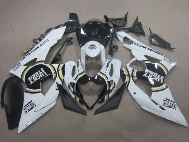 Suzuki GSXR 1000 Motorrad Verkleidung 2005-2006 - Weiss Schwarz Lucky Strike Motul
